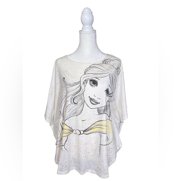 Disney Parks Princess Beauty and the beast Belle t-shirt caped sleeves size M - Picture 2 of 9